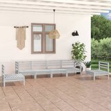 Maison Chic Seti vrtnega pohištva - Vrtna garnitura - Vrtni pohištvo set 6-delna bela trdna borovina, (21818063) | Shoptok.si