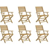  Zložljivi vrtni stoli 6 kosov 54,5x61,5x86,5 cm trdna akacija | Shoptok.si
