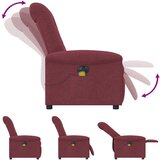  Električni masažni naslonjač od tkanine crvena boja vina | shoptok.hr