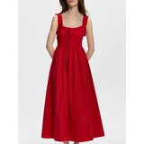 Reserved Midi haljina s visokim udjelom liocelnih vlakana - crvena | shoptok.hr