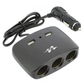 punjac za kola 3xMESTO za upaljac i 2x usb crni