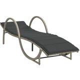 Maison Chic Ležalnik - Sončna ležalnik z blazino svetlo siv 60x199x42 cm poli ratan, (22043402) | Shoptok.si