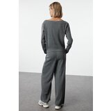 Trendyol Anthracite Ribbed Knitted Trousers Knitwear Bottom-Top Set | Shoptok.si