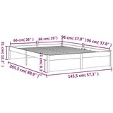  Za krevet od masivnog drva sivi 140 x 200 cm | shoptok.hr