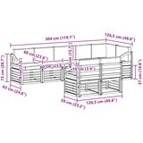  Set vanjskih sofa 8 pcs Bijela i antracit 304 x 126,5 x 73 cm | Shoptok.si