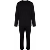 Trendyol Pajama Set - Black - Plain Cene