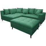 MID.YOU ecksofa inkl. hocker, mikrovlakna zelena | Shoptok.si