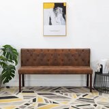 vidaXL klupa od umjetne brušene kože 148,5 cm smeđa | shoptok.hr