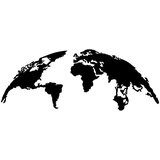 Wallity Zidna dekoracija World Map Medium, 120x47 cm, Crna Cene