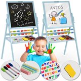 Ricokids Blue Magnetic Chalkboard - Dual-Sided Rotating Educational Board for Kids, (21740794) Cene