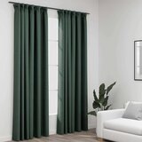  Zavjese za zamračivanje s kukama 2 kom zelene 140 x 245 cm | shoptok.hr