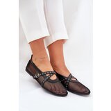 Boto Mesh Flat Ballet Shoes With Straps Black Salliroe | Eponuda.ba