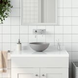 The Living Store Kopalniški umivalnik keramičen svetlo siv okrogel - Kopalniški Umivalnik, (21751159) | Shoptok.si