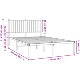  Metalni okvir za krevet s uzglavljem bijeli 120 x 190 cm | shoptok.hr