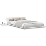 vidaXL Posteljni okvir z nočnimi omaricami Bela 120x200cm Trden les | Shoptok.si