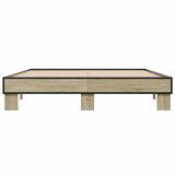  Okvir za krevet boja hrasta 150x200cm konstruirano drvo i metal | shoptok.hr
