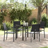  Vrtni set za objed 5 pcs Crna PE ratan | shoptok.hr