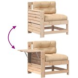  Vrtna sofa s naslonom za ruke i jastukom od masivne borovine | shoptok.hr