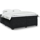 vidaXL Krevet s oprugama i madracem crni 200x200 cm baršunasti | shoptok.hr
