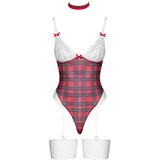 Cottelli - ženstveni bodi set - crvena karirana - L | shoptok.hr