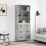 vidaXL Visoka komoda betonsko siva 69,5x34x180 cm inženirski les | Shoptok.si