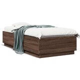 vidaXL Posteljni okvir rjav hrast 90x200 cm inženirski les | Shoptok.si