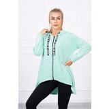 Kesi Sweatshirt with longer back and hood mint Cijene