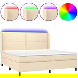 The Living Store Box spring postelja z vzmetnico LED krem 200x200 cm blago - Box Spring Postelja, (21520293) | Shoptok.si