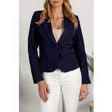 Fenzy Blazer S Klasičnim Ovratnikom Softina, Temno Modra Cene