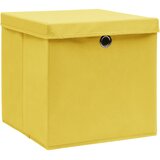  Kutije za pohranu s poklopcima 10 kom žute 32x32x32 cm tkanina | Eponuda.ba