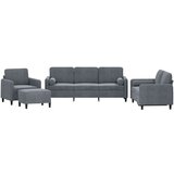  The Living Store Sedežna garnitura 4-delna z vzglavniki temno siv žamet - Sedežna Garnitura, (21447887) | Shoptok.si