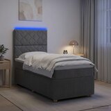  LED okvir za krevet s madracem Tamnosiva 90 x 200 cm Tkanina | shoptok.hr
