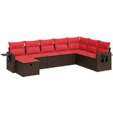  8-dijelni set vrtnih sofa s jastucima smeđi od poliratana | shoptok.hr