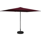 vidaXL Vrtni Parasol s Podnožjem 200 x 300 cm Poliester Pravokutni - Bordo crvena 2 x 3 m s podlogom Cijene
