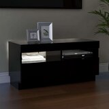 vidaXL TV omarica z LED lučkami črna 80x35x40 cm | Shoptok.si