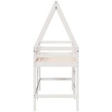 vidaXL Krevet na kat s ljestvama i krovom bijeli 80x200 cm od borovine | shoptok.hr