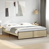  Okvir za krevet boja hrasta 180x200cm konstruirano drvo i metal | shoptok.hr
