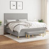 vidaXL Krevet box spring s madracem svjetlosiva 160x200 cm tkanina | shoptok.hr