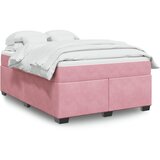 vidaXL Box spring postelja z vzmetnico roza 140x200 cm žamet, (21304954) | Shoptok.si