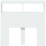 vidaXL Omarica za vzglavje postelje LED bela 100x17x102 cm | Shoptok.si