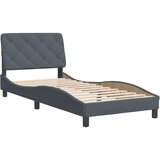  The Living Store Posteljni okvir z vzglavjem temno siva 80x200 cm žamet - Posteljni Okvir, (21488342) | Shoptok.si