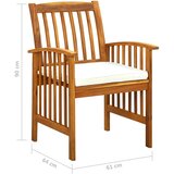  5-dijelni vrtni blagovaonski set od drva bagrema s jastucima | shoptok.hr
