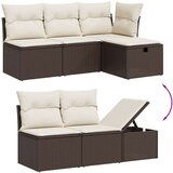  6-dijelni set vrtnih sofa od poliratana s jastucima smeđi | shoptok.hr