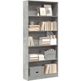 vidaXL Knjižna omara betonsko siva 80x24x176 cm inženirski les | Shoptok.si