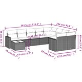  10-dijelni set vrtnih sofa od poliratana s jastucima smeđi | shoptok.hr