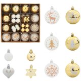 vidaXL Set božičnih okraskov 40 pcs Bela in zlata | Shoptok.si