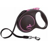 Flexi dog black design l tape roze 5m Cene