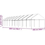  Sjenica s krovom bijela 20,07 x 4,08 x 3,22 m polietilen | shoptok.hr