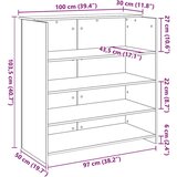 vidaXL Sprejemna miza dimljeni hrast 100x50x103,5 cm inženirski les | Shoptok.si