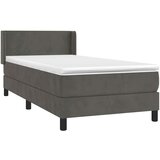 Box spring krevet s madracem tamnosivi 90x190 cm baršunasti | shoptok.hr